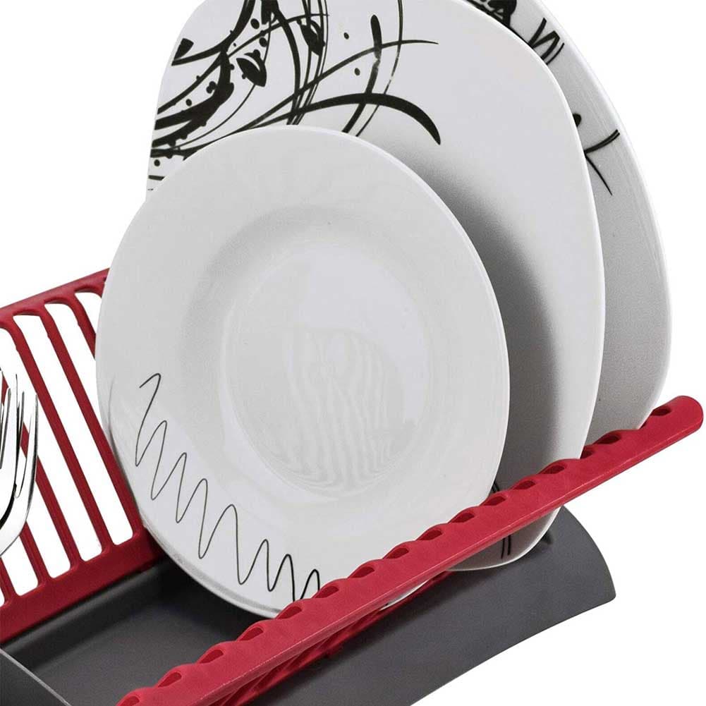 Scolapiatti Cucina in Plastica Cola Piatti e Scola Posate 46x26x14cm Rosso in Scolapiatti Danyx - Casoria, commercioVirtuoso.it