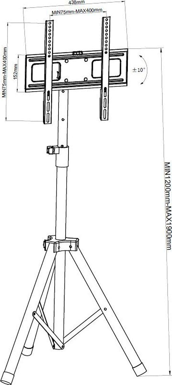 Supporto Treppiede Universale a Pavimento per TV 17-60'' in Supporti da parete e da soffitto Scontolo.net - Potenza, commercioVirtuoso.it