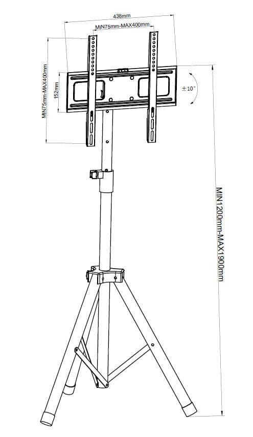 Supporto Treppiede Universale a Pavimento per TV 17-60'' in Supporti da parete e da soffitto Scontolo.net - Potenza, commercioVirtuoso.it