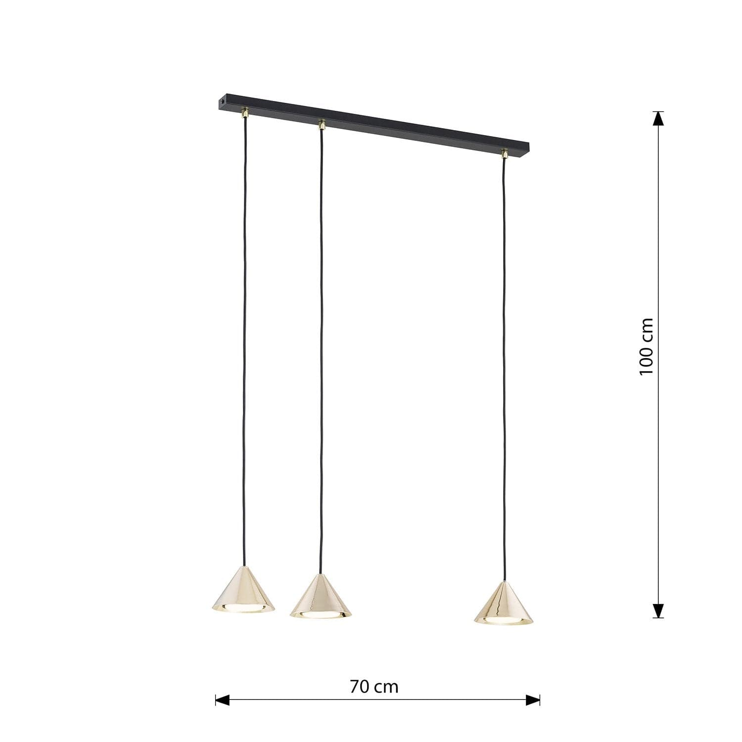 Sospensione Minimal Elit 3 Luci In Acciaio Nero in Lampade a sospensione LuceArt - Montecorvino Pugliano, commercioVirtuoso.it