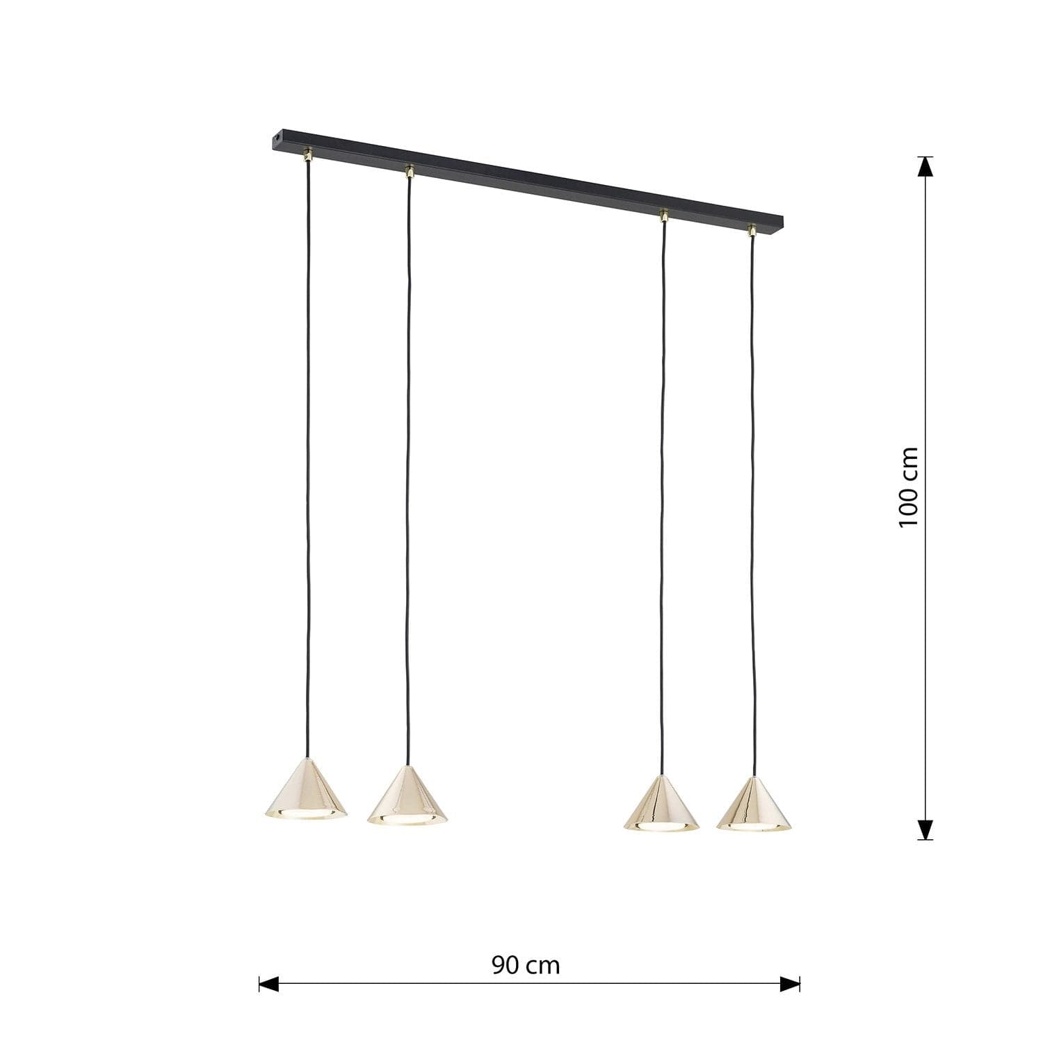Sospensione Minimal Elit 4 Luci In Acciaio Nero in Lampade a sospensione LuceArt - Montecorvino Pugliano, commercioVirtuoso.it