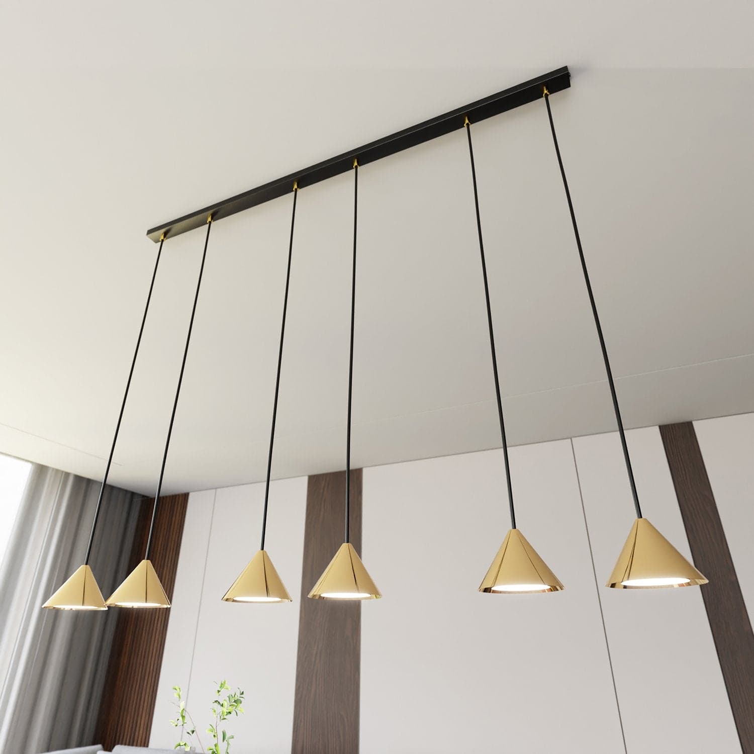 Sospensione Minimal Elit 6 Luci In Acciaio Nero in Lampade a sospensione LuceArt - Montecorvino Pugliano, commercioVirtuoso.it
