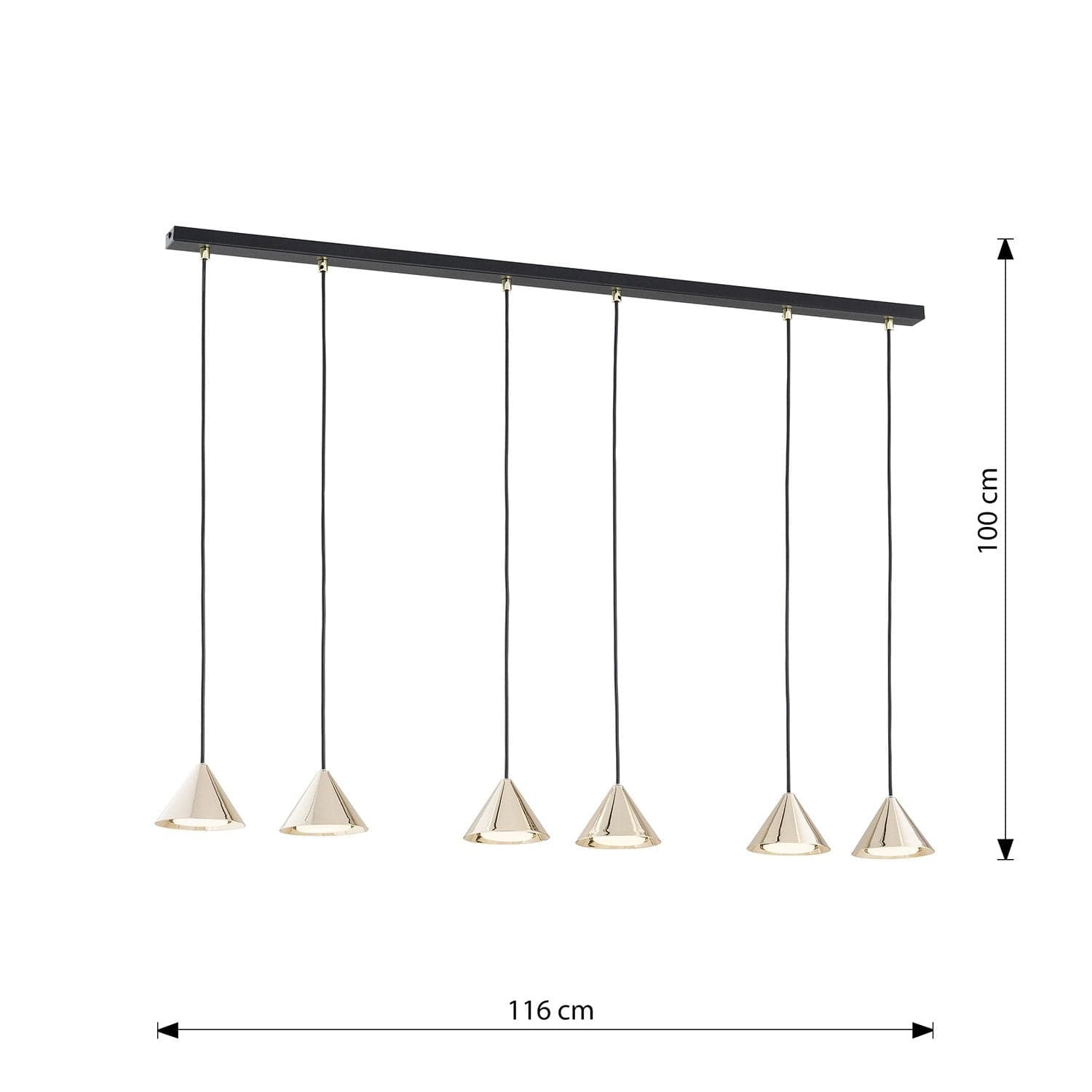 Sospensione Minimal Elit 6 Luci In Acciaio Nero in Lampade a sospensione LuceArt - Montecorvino Pugliano, commercioVirtuoso.it
