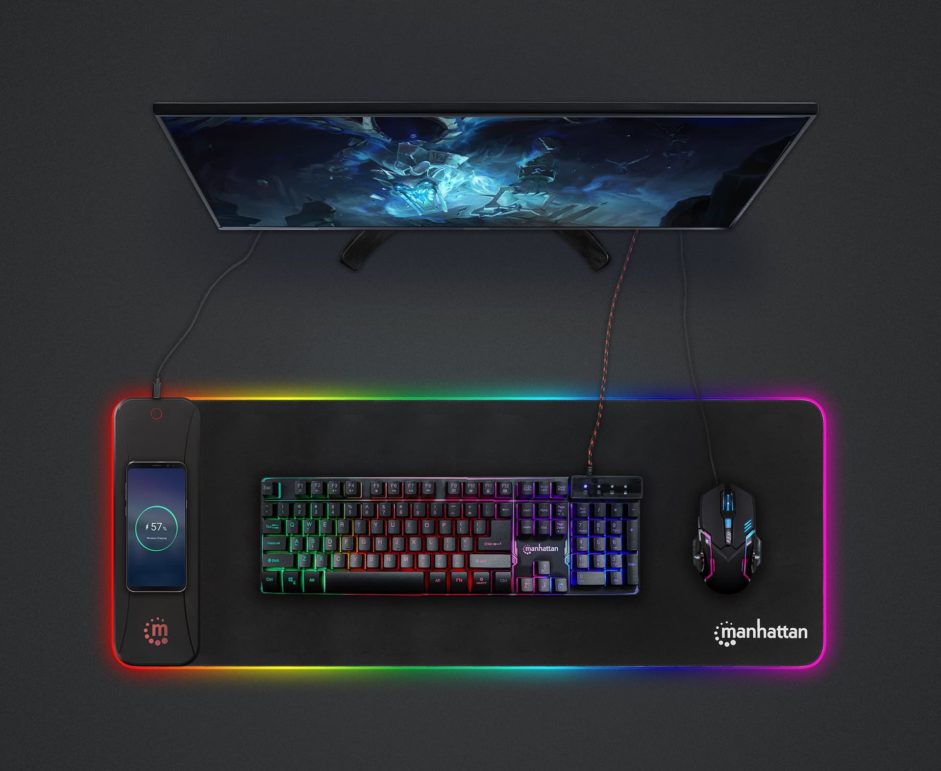 Tappetino Mouse Gaming XXL con LED RGB e Caricatore Wireless 10W in  Scontolo.net - Potenza, commercioVirtuoso.it