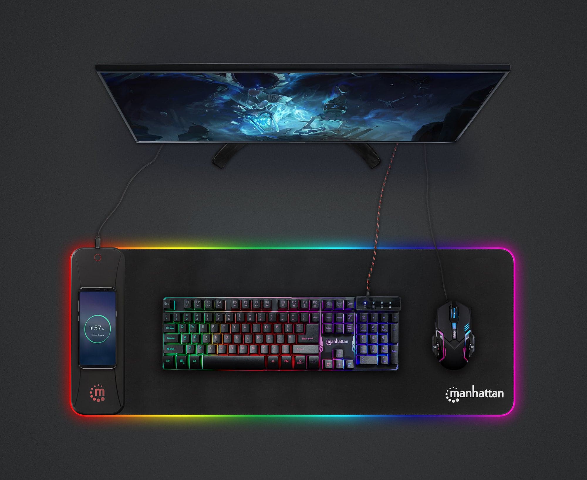 Tappetino Mouse Gaming XXL con LED RGB e Caricatore Wireless 10W in  Scontolo.net - Potenza, commercioVirtuoso.it