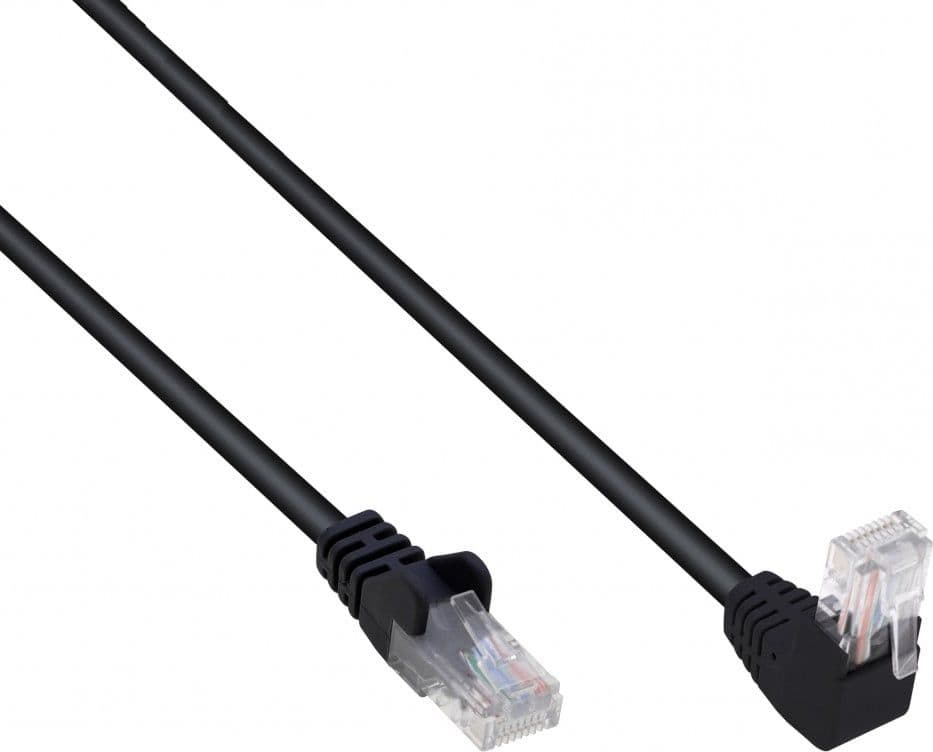 Cavo di Rete Patch Connettore Angolato 90&deg CCA Cat. 5E UTP 1m Nero in Cavi Ethernet Scontolo.net - Potenza, commercioVirtuoso.it