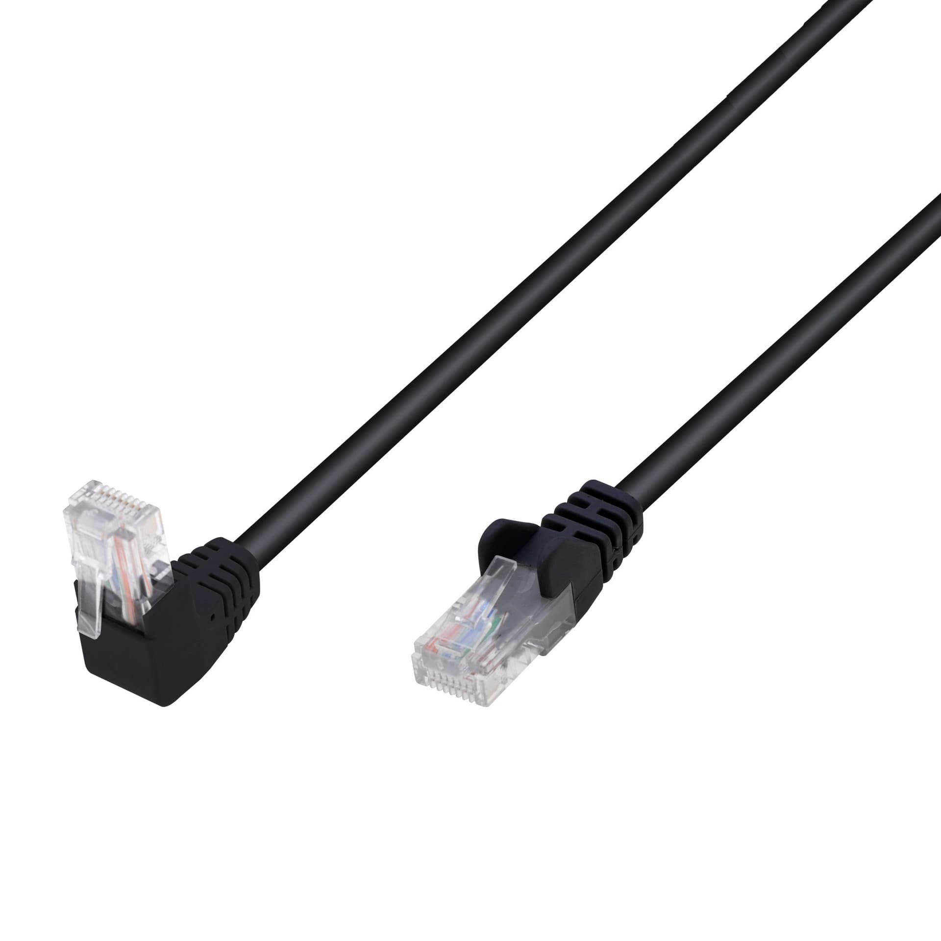 Cavo di Rete Patch Connettore Angolato 90&deg CCA Cat. 5E UTP 2m Nero in Cavi Ethernet Scontolo.net - Potenza, commercioVirtuoso.it