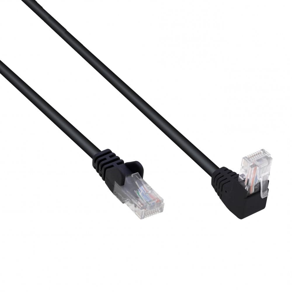 Cavo di Rete Patch Connettore Angolato 90&deg CCA Cat. 5E UTP 2m Nero in Cavi Ethernet Scontolo.net - Potenza, commercioVirtuoso.it