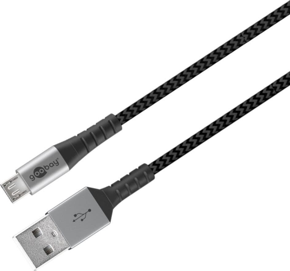 Cavo Micro USB Guaina Intrecciata USB2.0 A M/MicroB M 0,5m Nero/Silver in  Scontolo.net - Potenza, commercioVirtuoso.it