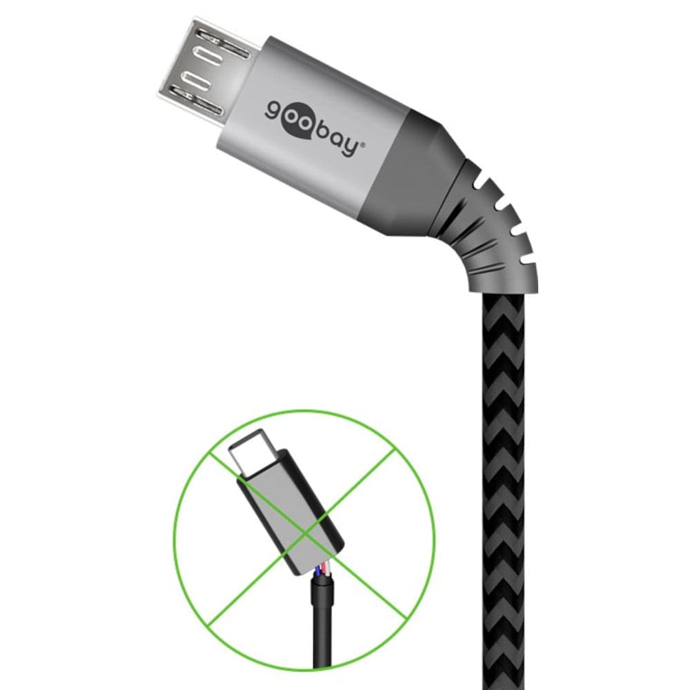 Cavo Micro USB Guaina Intrecciata USB2.0 A M/MicroB M 0,5m Nero/Silver in  Scontolo.net - Potenza, commercioVirtuoso.it