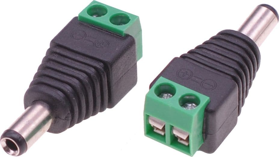 Adattatore Alimentazione Plug DC 2.5x5.5mm Maschio Terminal Block 2 pin in Adattatori Scontolo.net - Potenza, commercioVirtuoso.it