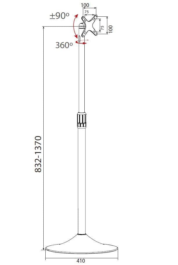 Supporto a Pavimento Colonna a Base Circolare per TV LCD/LED 13-27'' in Supporti da parete e da soffitto Scontolo.net - Potenza, commercioVirtuoso.it