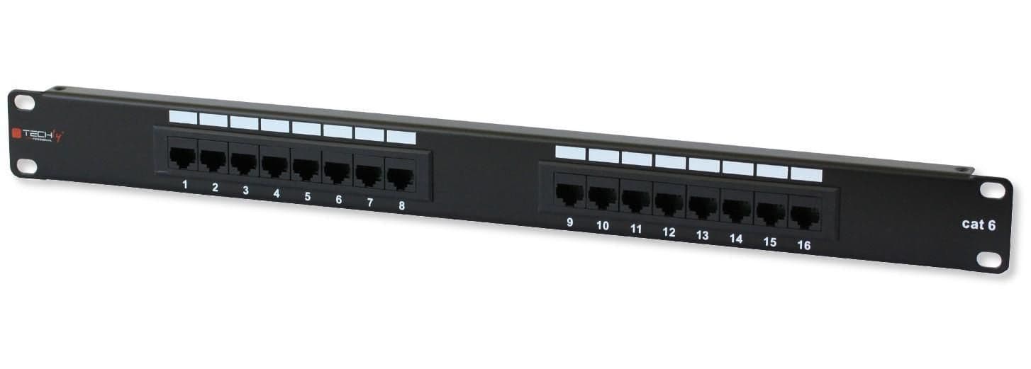 Pannello Patch UTP 16 Posti RJ45 Cat.6 Techly in Pannelli patch Ethernet Scontolo.net - Potenza, commercioVirtuoso.it