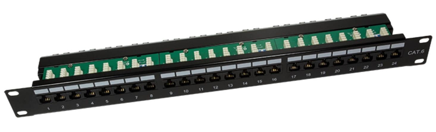 Pannello Patch 24 Posti 1HE Cat.6 Classe E UTP Nero in Pannelli patch Ethernet Scontolo.net - Potenza, commercioVirtuoso.it