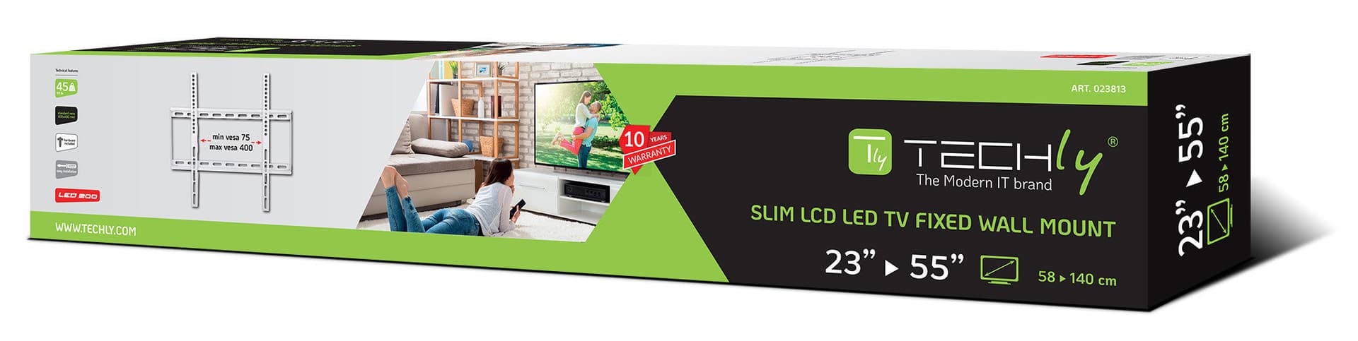 Supporto a Muro Fisso Slim per TV LED LCD 23-55'' Bianco in Supporti da parete e da soffitto Scontolo.net - Potenza, commercioVirtuoso.it