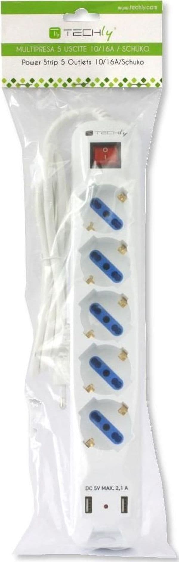 Multipresa 5 Posti Italiana Bipasso con 2 Prese USB in Multiprese Scontolo.net - Potenza, commercioVirtuoso.it
