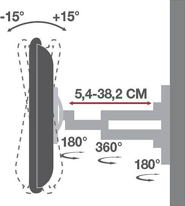 Supporto a Muro per TV LED LCD 19-37'' Full-Motion Nero in Supporti da parete e da soffitto Scontolo.net - Potenza, commercioVirtuoso.it