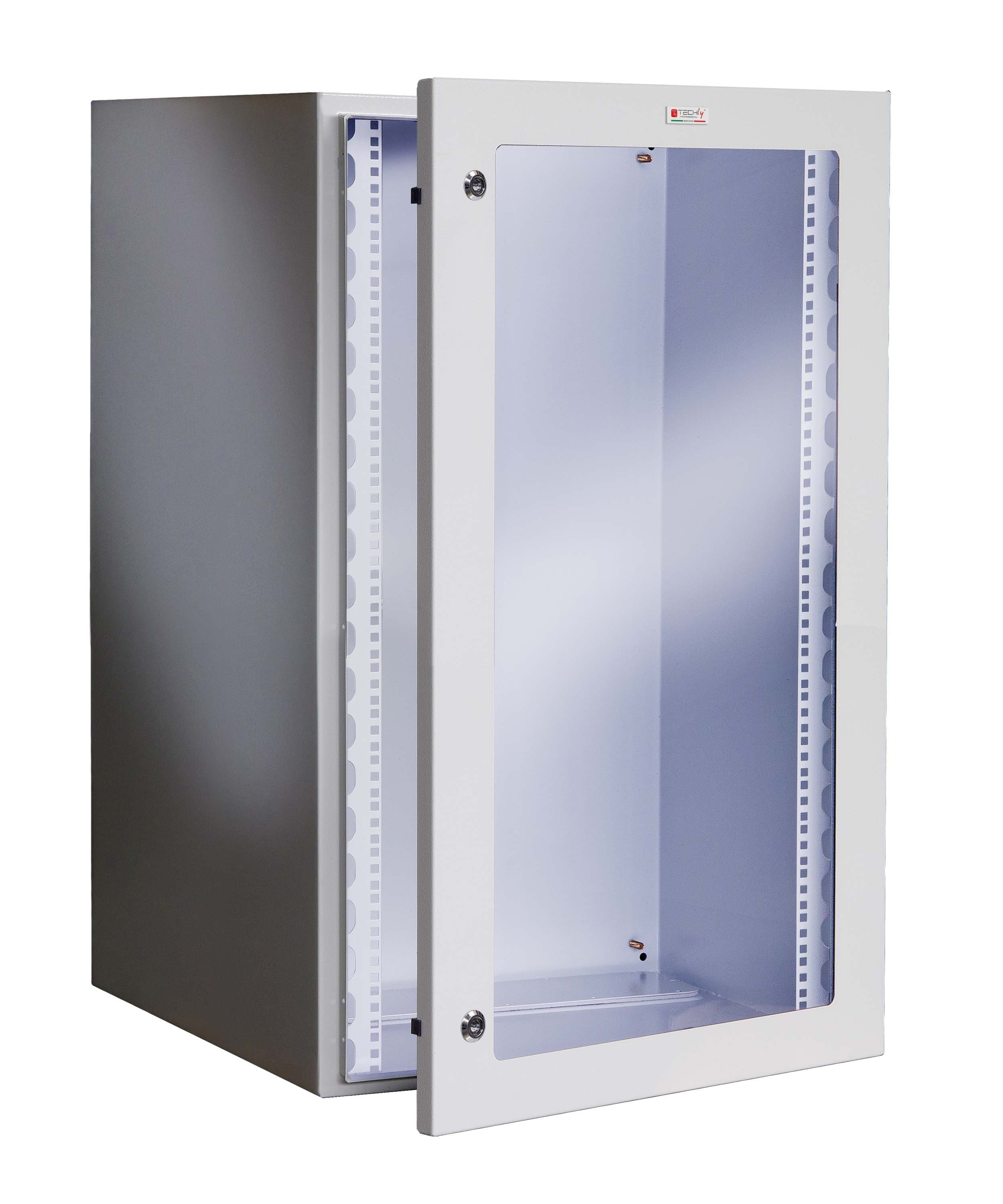 Armadio Rack 19'' a muro 17U grigio IP65 porta vetro prof. 600 mm in  Scontolo.net - Potenza, commercioVirtuoso.it