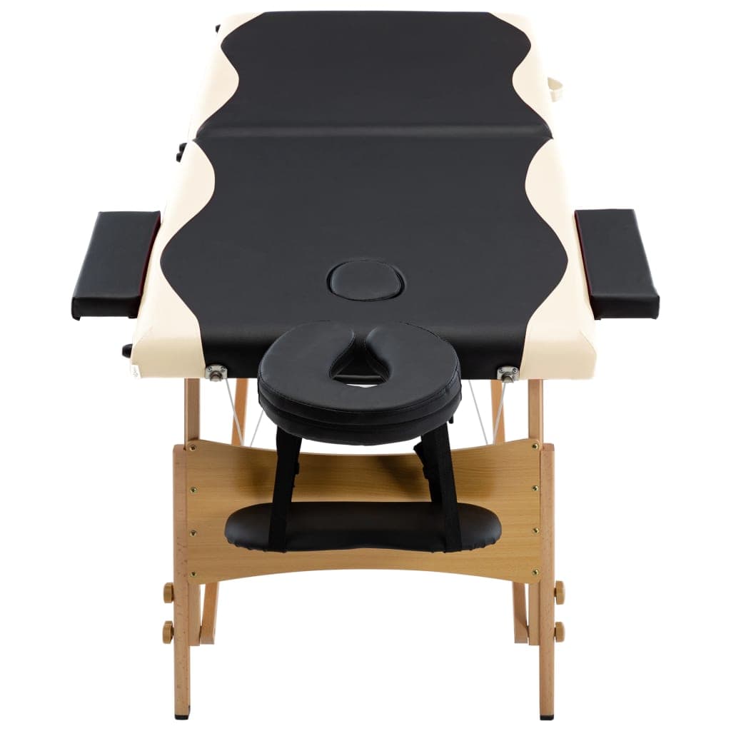 Lettino Massaggio Pieghevole a 2 Sezioni Legno Nero e Beige in Lettini Esplodia - Napoli, commercioVirtuoso.it