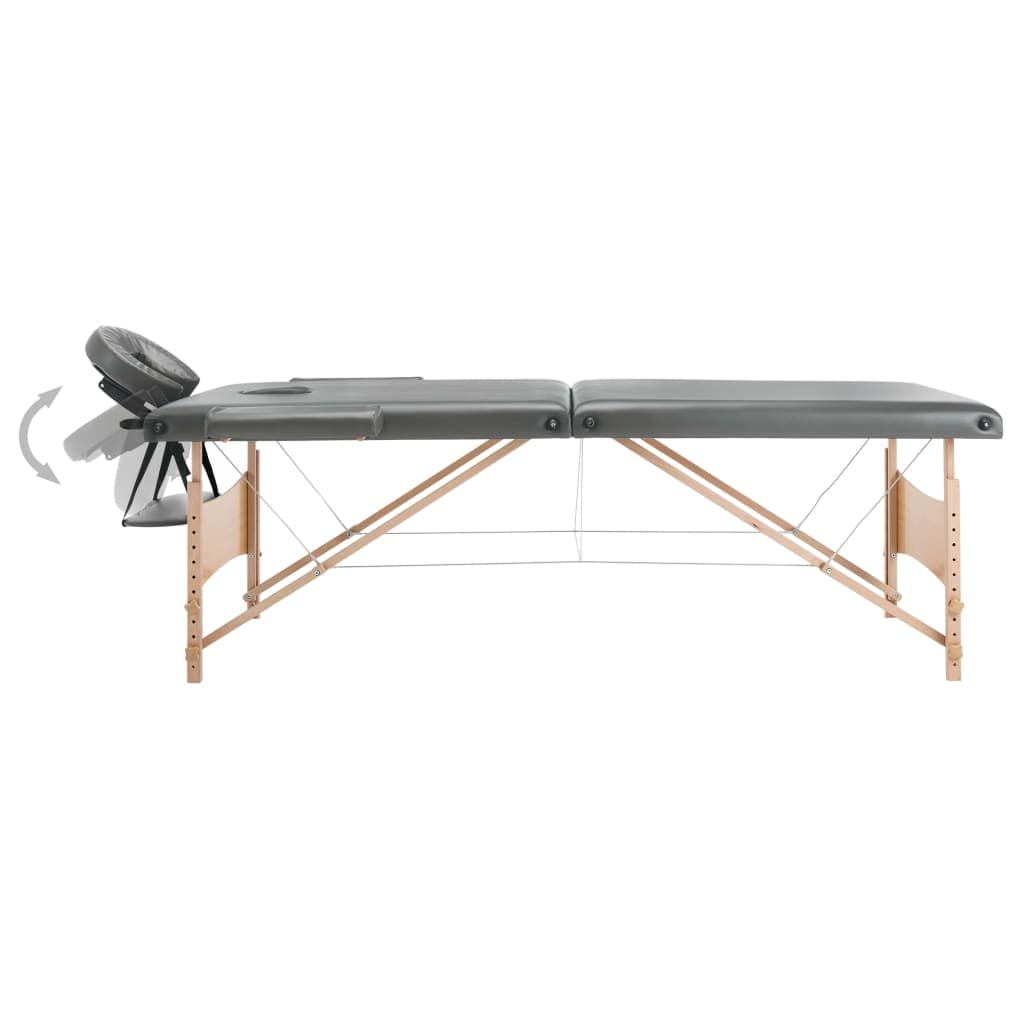 Lettino da Massaggio 2 Zone Telaio in Legno Antracite 186x68cm in Lettini Esplodia - Napoli, commercioVirtuoso.it