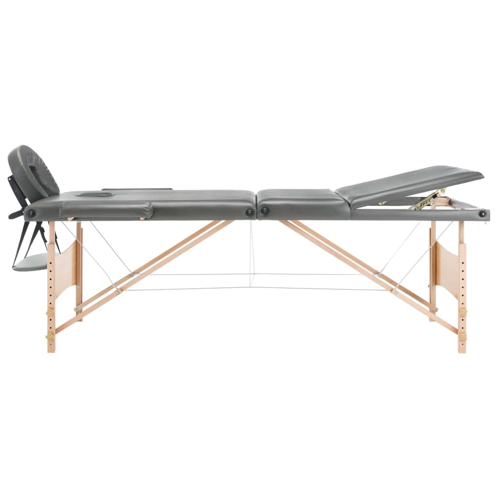 Lettino da Massaggio 3 Zone Telaio in Legno Antracite 186x68cm in Lettini Esplodia - Napoli, commercioVirtuoso.it