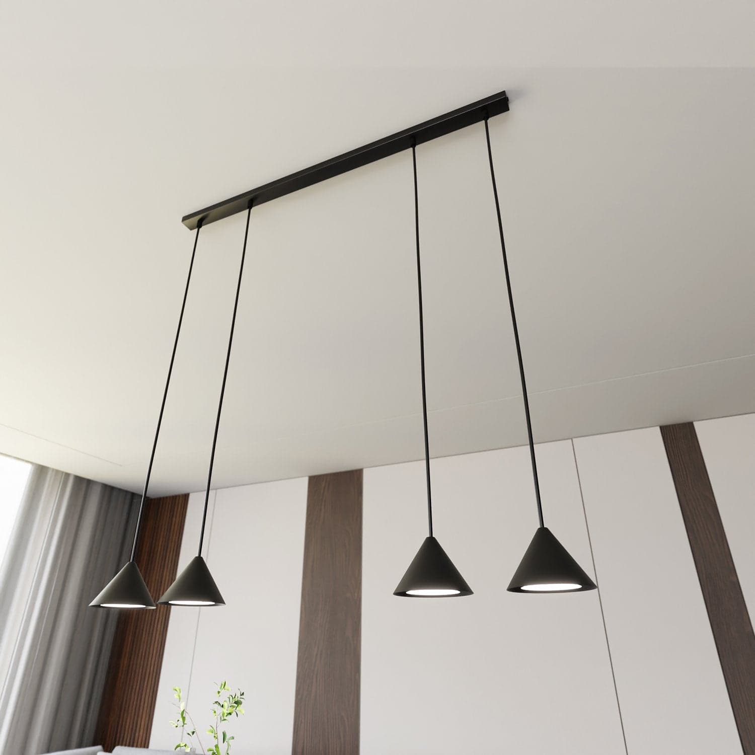 Sospensione Minimal Elit 4 Luci In Acciaio Oro in Lampade a sospensione LuceArt - Montecorvino Pugliano, commercioVirtuoso.it