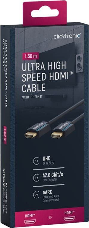 Cavo HDMI Ultra High Speed A/A M/M Alta Qualit&agrave eARC 1,5m in Cavi HDMI Scontolo.net - Potenza, commercioVirtuoso.it
