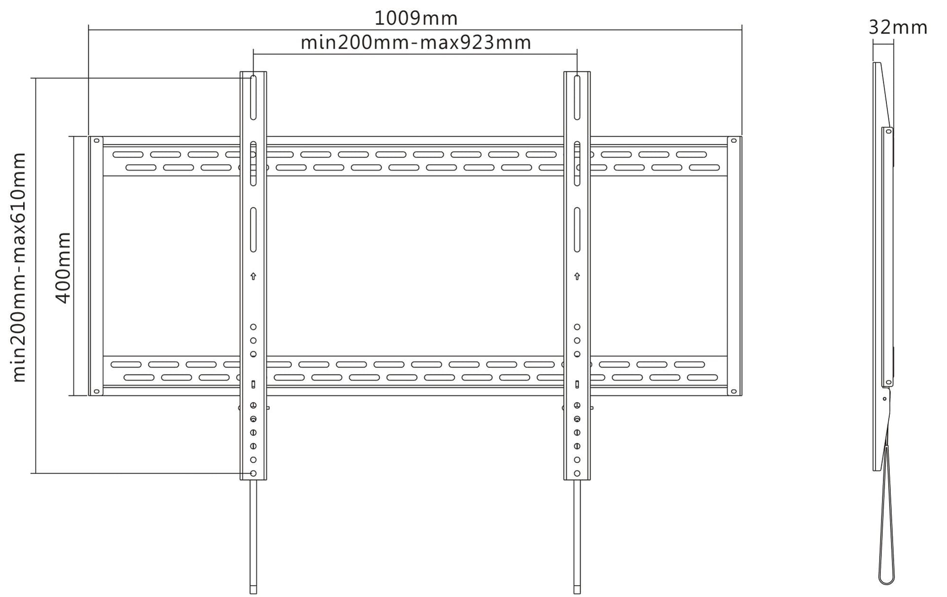 Staffa a Muro Slim Fissa TV LED LCD 60-100'' in Supporti da parete e da soffitto Scontolo.net - Potenza, commercioVirtuoso.it