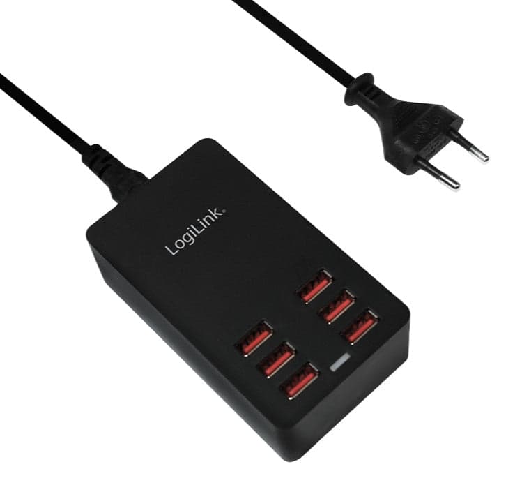 Caricatore da Tavolo a 6 porte USB 32W Nero in Caricabatterie da muro Scontolo.net - Potenza, commercioVirtuoso.it