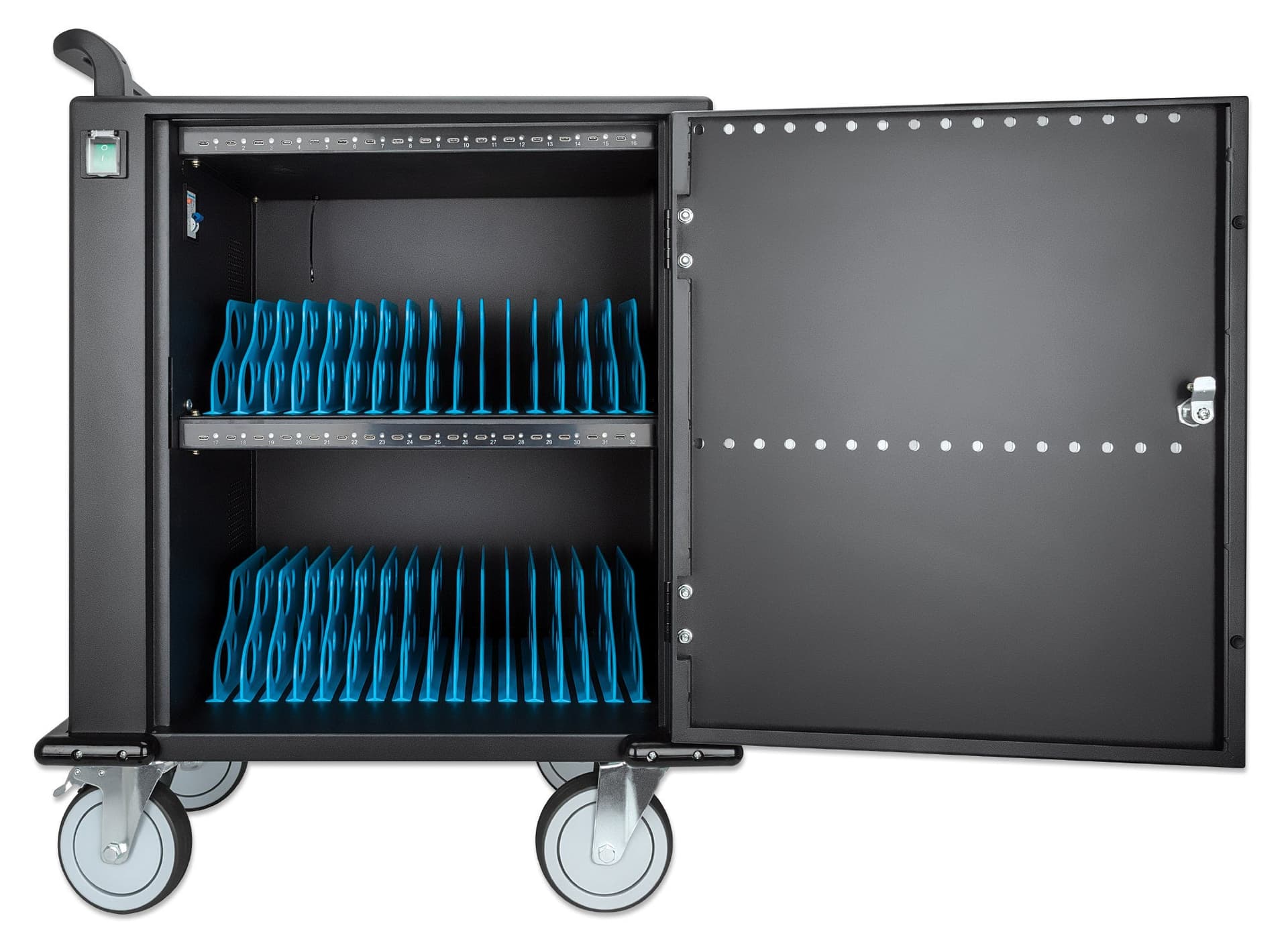Carrello Stazione di Ricarica USB-C&trade 576W per 32 Smartphone e Tablet fino a 12'' in Caricabatterie da muro Scontolo.net - Potenza, commercioVirtuoso.it
