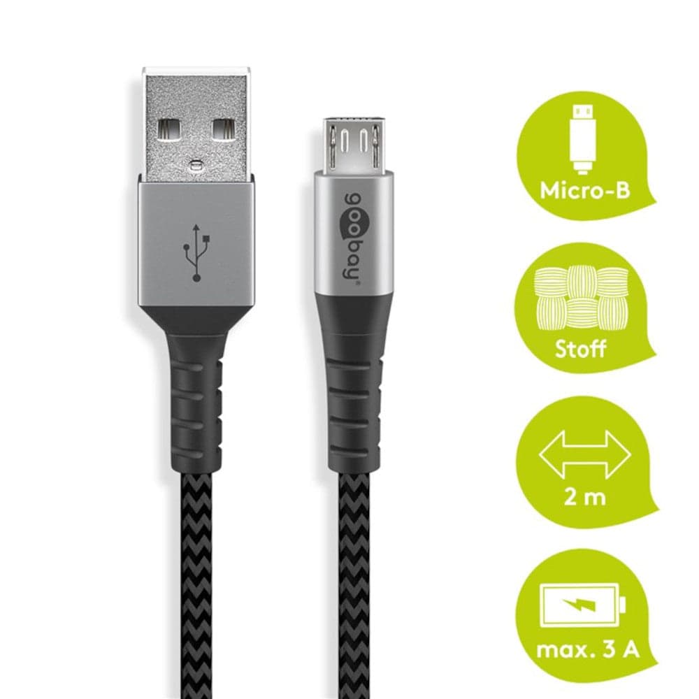 Cavo Micro USB Guaina Intrecciata USB2.0 A M/MicroB M 2 m Nero/Silver in  Scontolo.net - Potenza, commercioVirtuoso.it