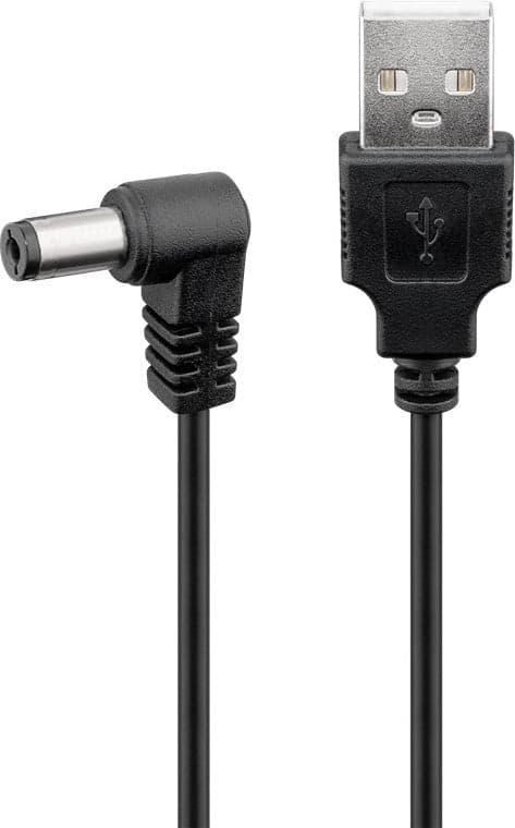 Cavo USB A Maschio a DC 5,5 x 2,1 mm Maschio Angolato 0,5m nero in  Scontolo.net - Potenza, commercioVirtuoso.it