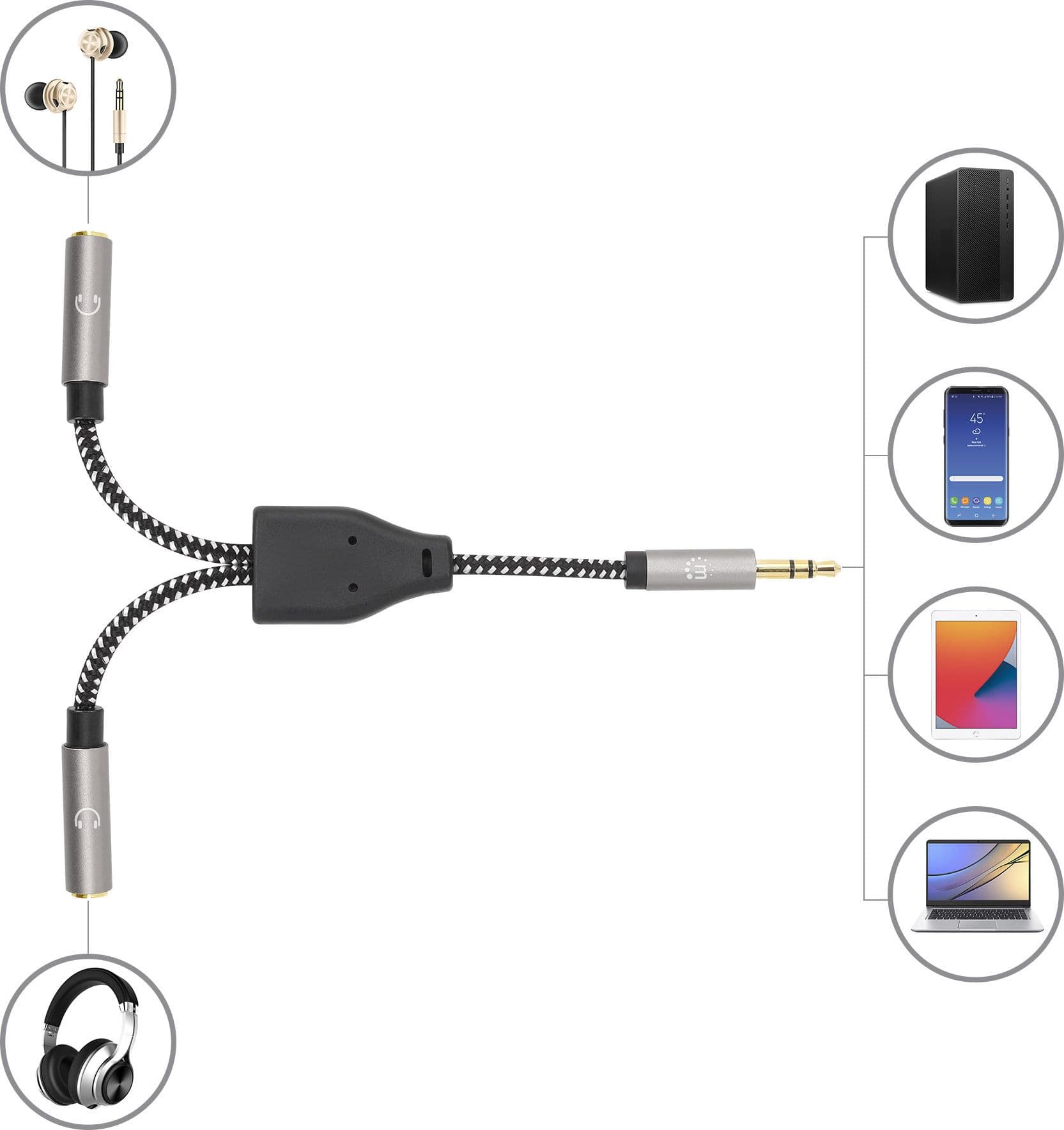 Cavo Adattatore Sdoppiatore Audio per Cuffie Stereo AUX 15 cm in Adattatori Scontolo.net - Potenza, commercioVirtuoso.it