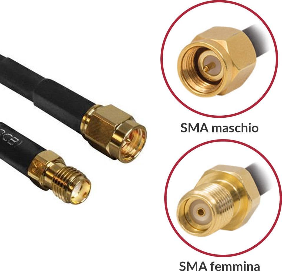 Cavo Antenna SMA M/F a Basse Perdite 0,9m Nero in Cavi coassiali Scontolo.net - Potenza, commercioVirtuoso.it