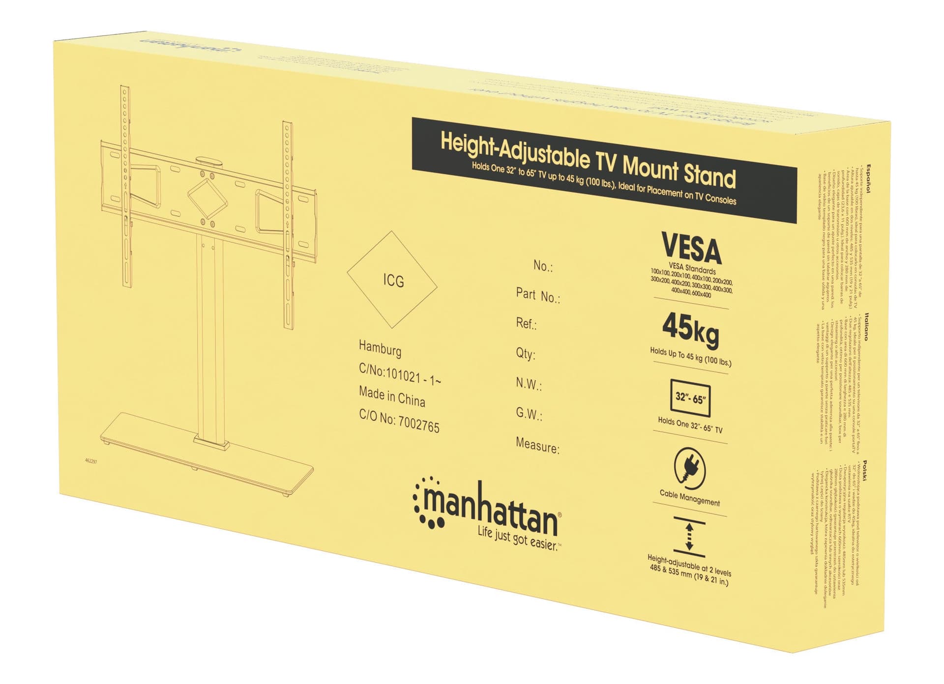 Supporto per TV regolabile in altezza per TV LED LCD 32-65'' in Supporti da parete e da soffitto Scontolo.net - Potenza, commercioVirtuoso.it