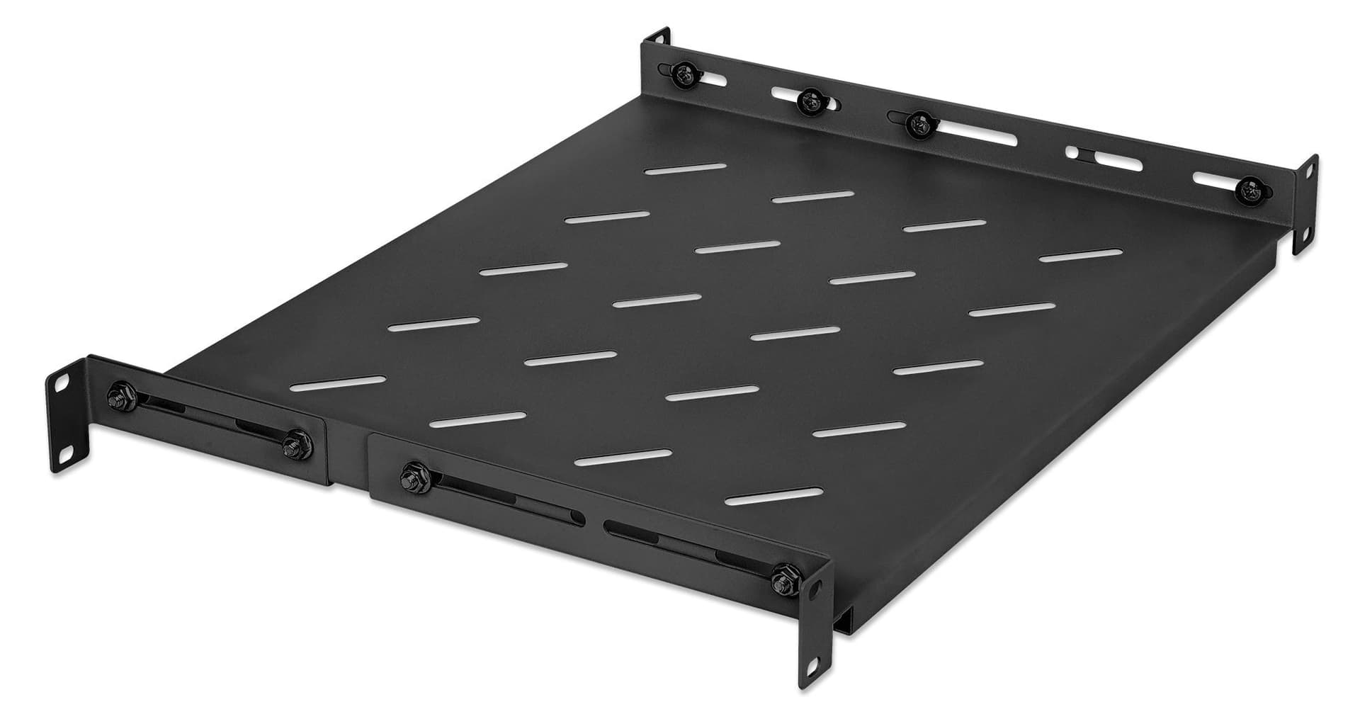 Mensola 19'' fissa con Profondit&agrave Regolabile da 350 a 550 mm 1U Nero in Mensole da muro Scontolo.net - Potenza, commercioVirtuoso.it