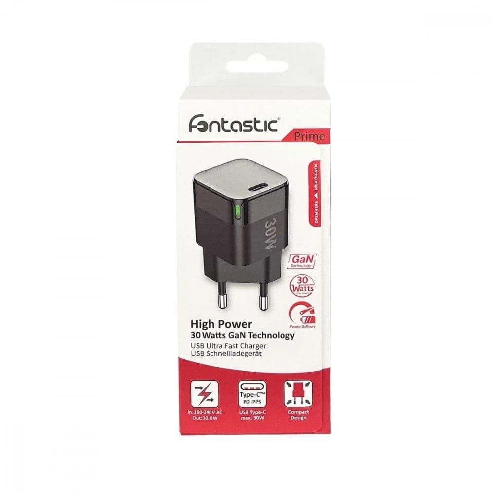 Caricabatterie GaN USB-C&trade Power Delivery 30W Ricarica Rapida Nero in Caricabatterie da muro Scontolo.net - Potenza, commercioVirtuoso.it
