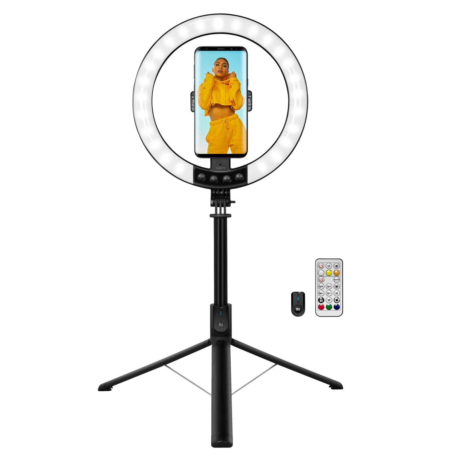 Luce LED 26RGB Anello &oslash25cm con Treppiede Estensibile Selfie Stick in Flash Macro Ring Light Scontolo.net - Potenza, commercioVirtuoso.it