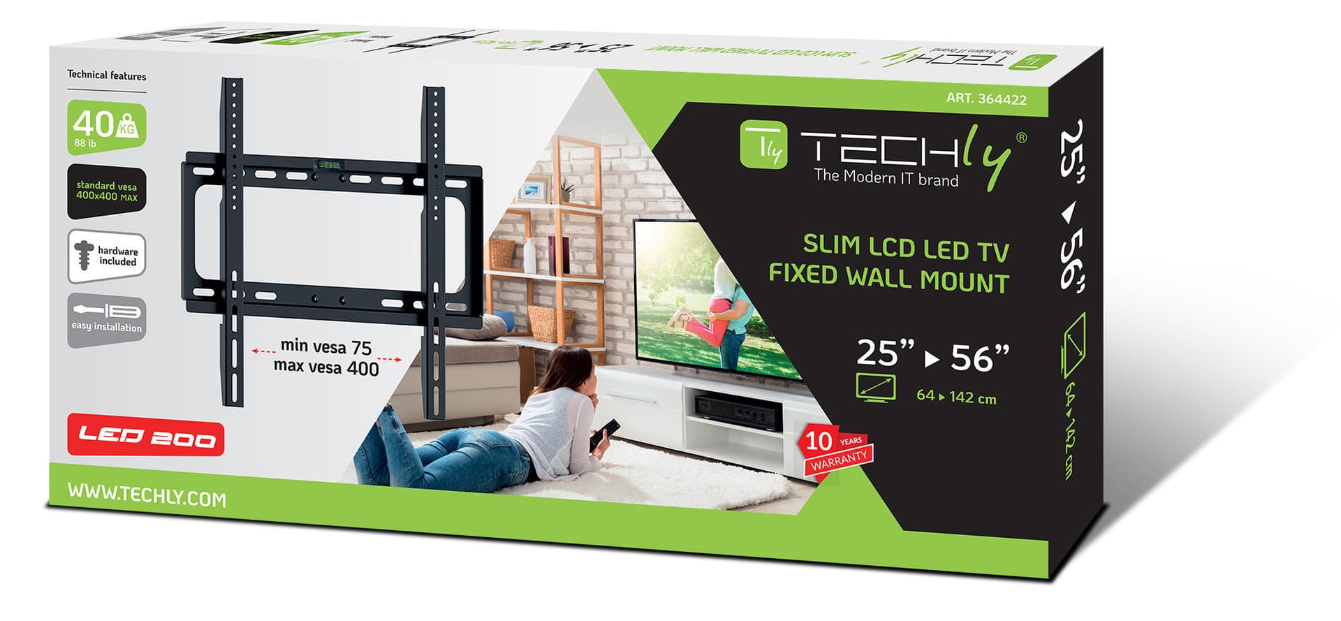 Staffa a Muro Fisso Slim per TV LED LCD 25-56'' Nero in Supporti da parete e da soffitto Scontolo.net - Potenza, commercioVirtuoso.it