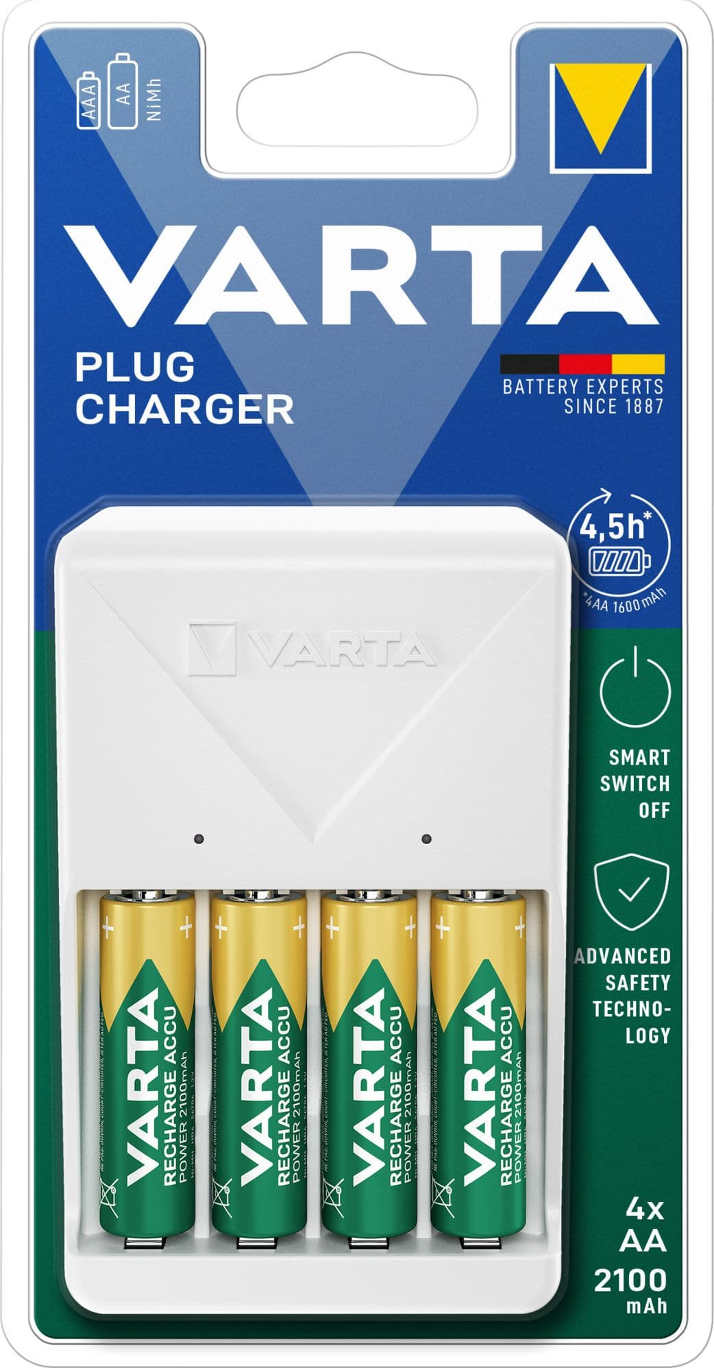 Caricabatterie Compatto a Spina Pocket Charger per 4 pile AA/AAA in Caricabatterie Scontolo.net - Potenza, commercioVirtuoso.it