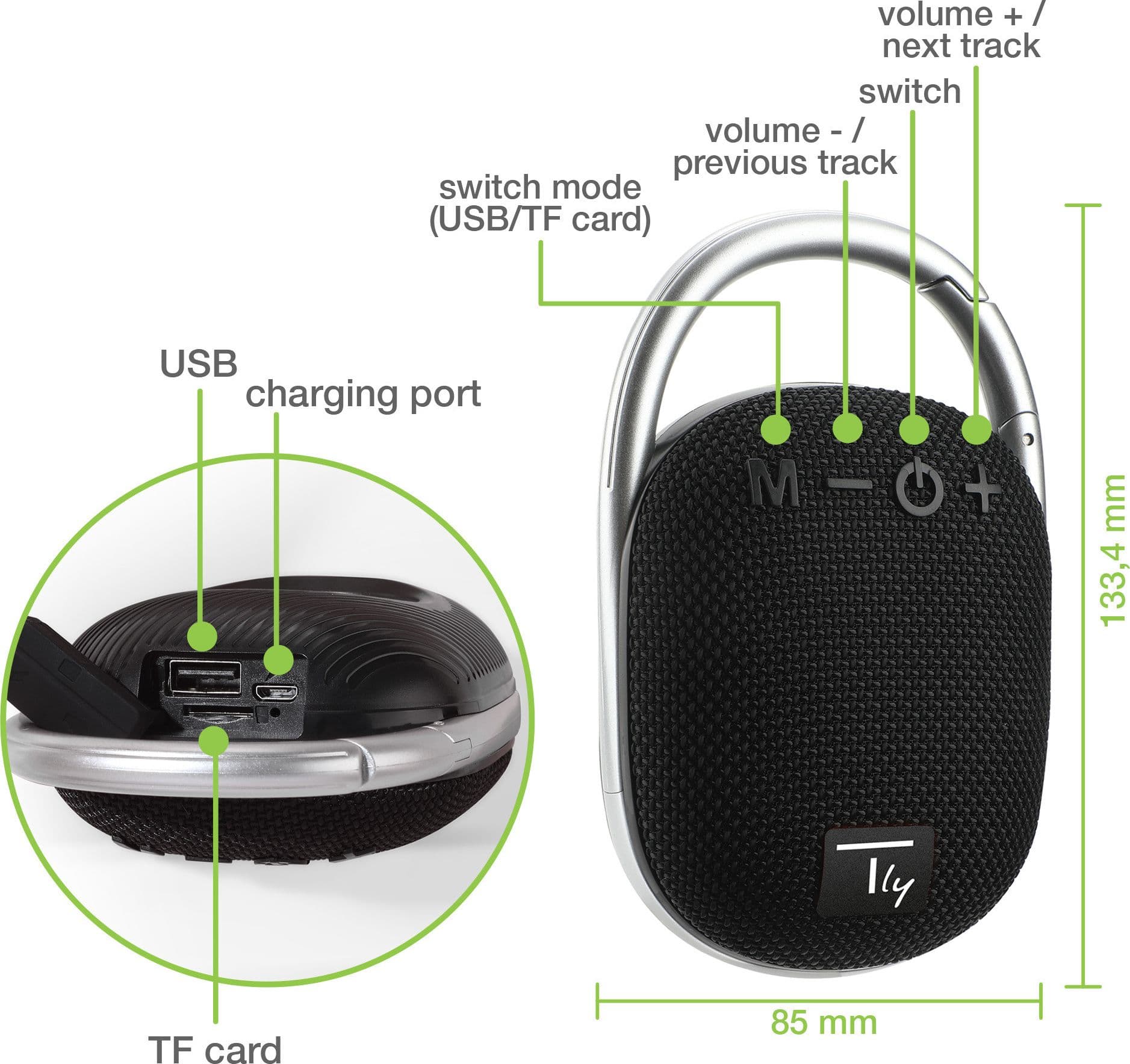 Mini Altoparlante Wireless BT V5.3 Speaker Luce LED Vivavoce TF USB Nero in Casse portatili Bluetooth Scontolo.net - Potenza, commercioVirtuoso.it