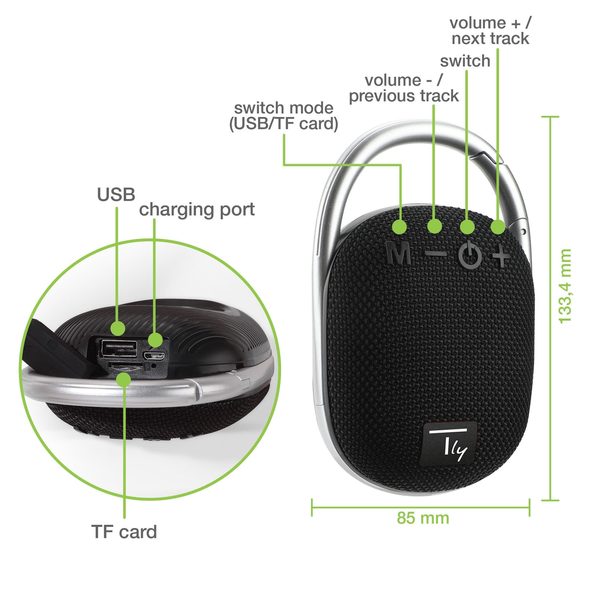 Mini Altoparlante Wireless BT V5.3 Speaker Luce LED Vivavoce TF USB Nero in Casse portatili Bluetooth Scontolo.net - Potenza, commercioVirtuoso.it