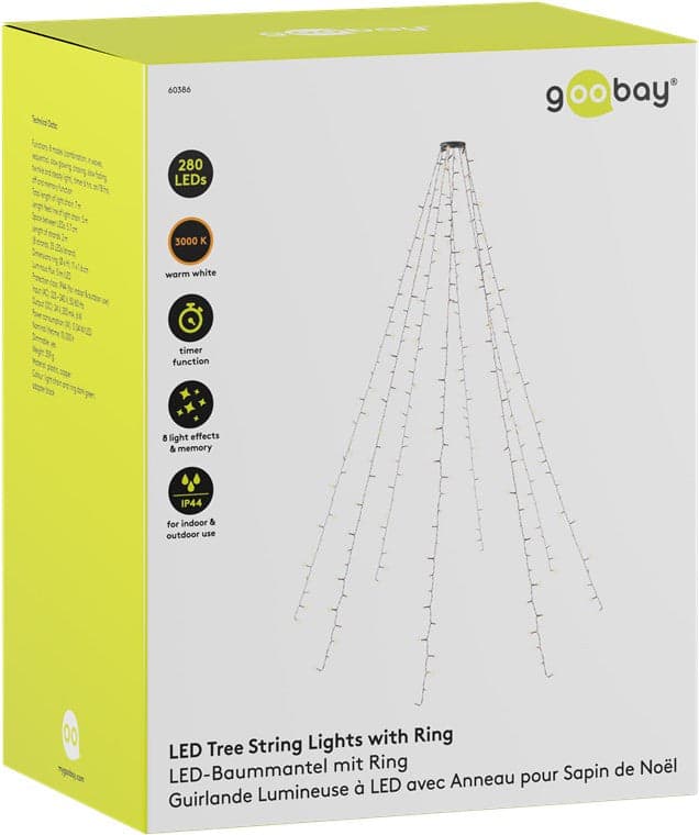 Catena Luminosa 280 Luci LED IP44 Bianco Caldo per Albero con Anello in Catene luminose Scontolo.net - Potenza, commercioVirtuoso.it