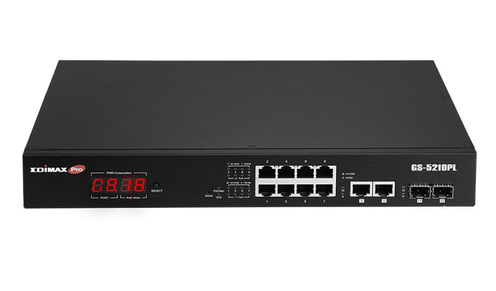Smart Switch Web a Lungo Raggio 12 porte Gigabit PoE+ VLAN con 2 porte Gigabit RJ45 e 2 porte SFP, GS-5210PL in  Scontolo.net - Potenza, commercioVirtuoso.it