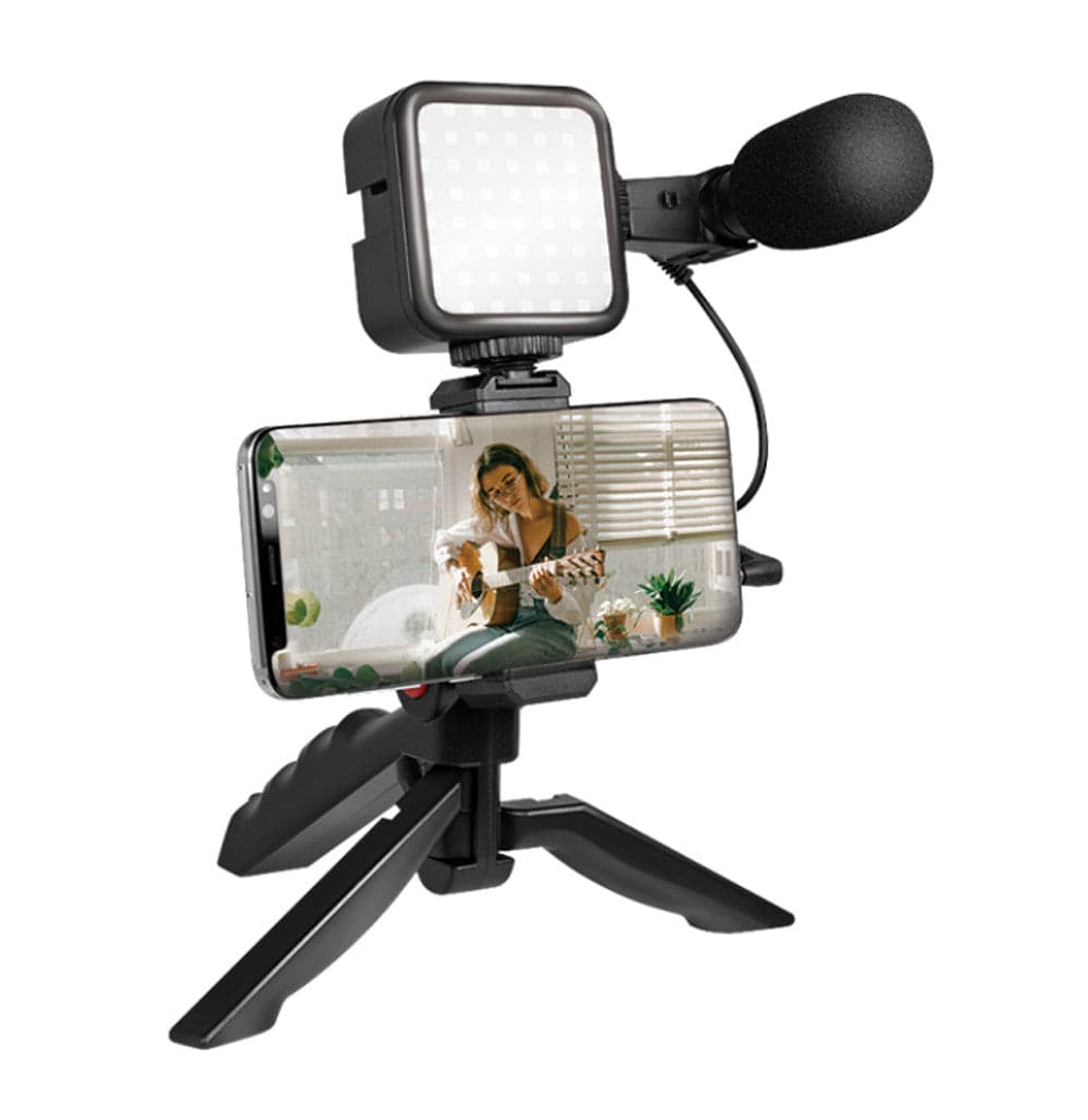 Kit Vlogger Treppiede per Smartphone 4,7''–7'' con Luce LED e Microfono Direzionale in Kit per foto e video Scontolo.net - Potenza, commercioVirtuoso.it