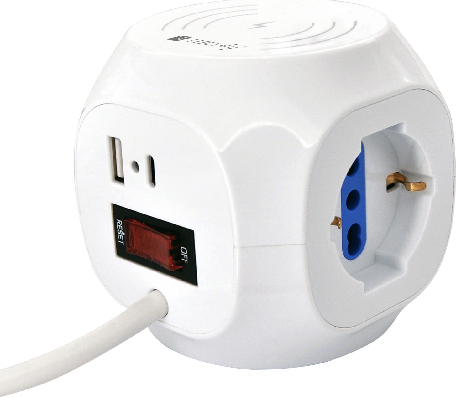 Multipresa a Cubo 4 Posti con USB-A e USB-C&trade QC3.0 e Ricarica Wireless in Multiprese Scontolo.net - Potenza, commercioVirtuoso.it