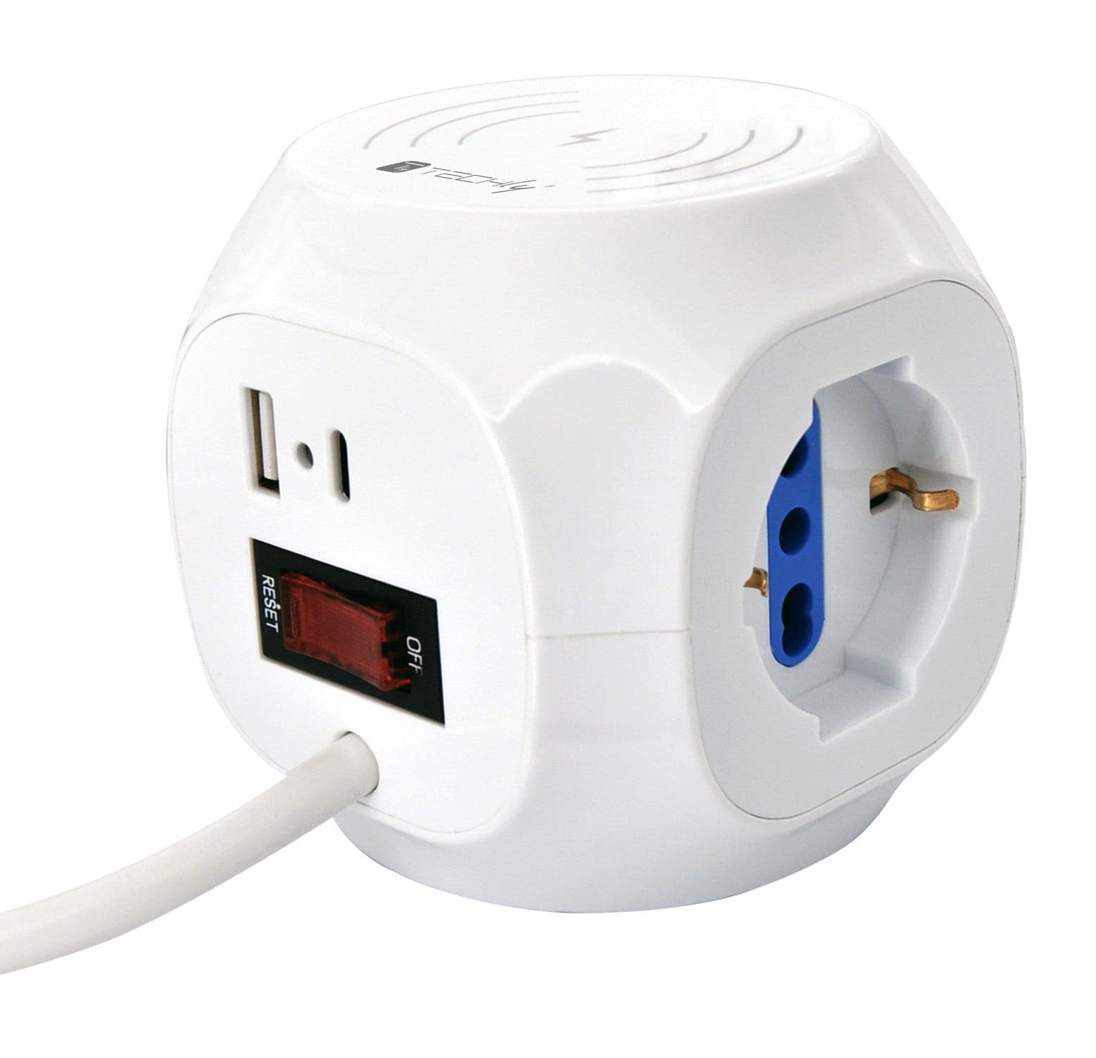 Multipresa a Cubo 4 Posti con USB-A e USB-C&trade QC3.0 e Ricarica Wireless in Multiprese Scontolo.net - Potenza, commercioVirtuoso.it