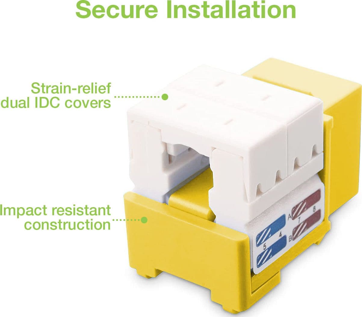 Frutto Keystone RJ45 Cat.6 UTP IDC 90&deg Giallo in Cavi Ethernet Scontolo.net - Potenza, commercioVirtuoso.it