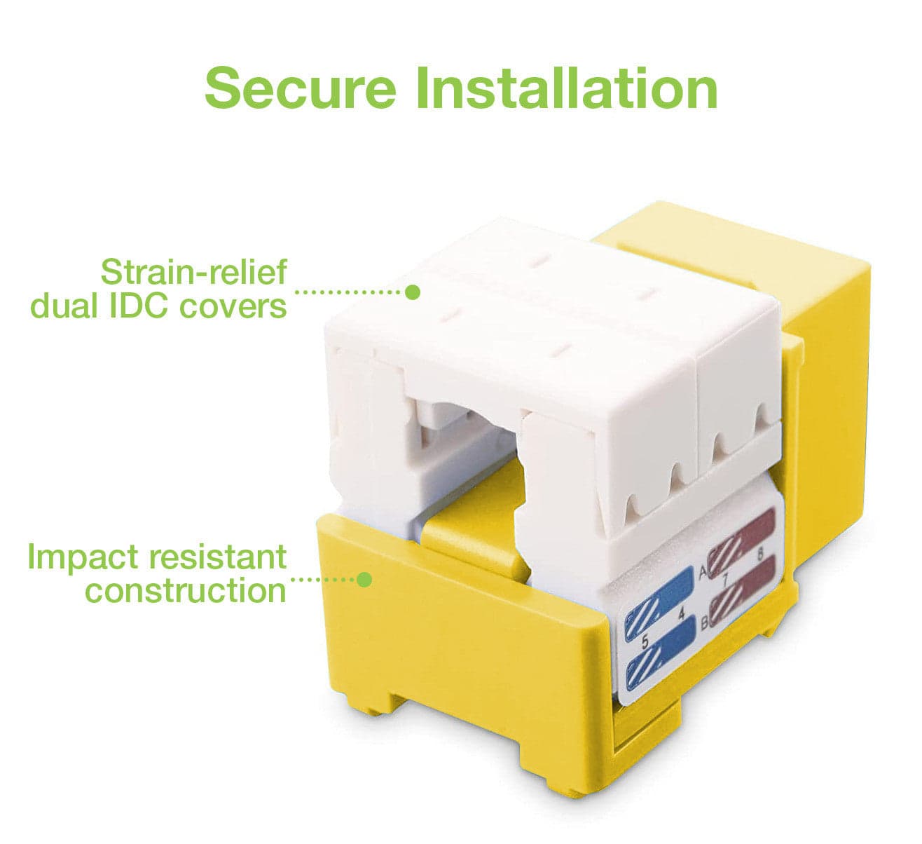 Frutto Keystone RJ45 Cat.6 UTP IDC 90&deg Giallo in Cavi Ethernet Scontolo.net - Potenza, commercioVirtuoso.it