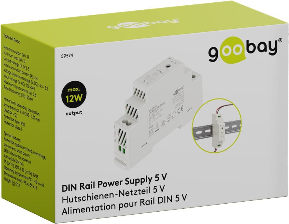 Alimentatore su Guida DIN 5V 2,4A 12W in Trasformatori Scontolo.net - Potenza, commercioVirtuoso.it